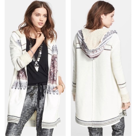 Free People Sweaters - Free People | Nordic Knit Alpine Escape Long Zip Up Sz M